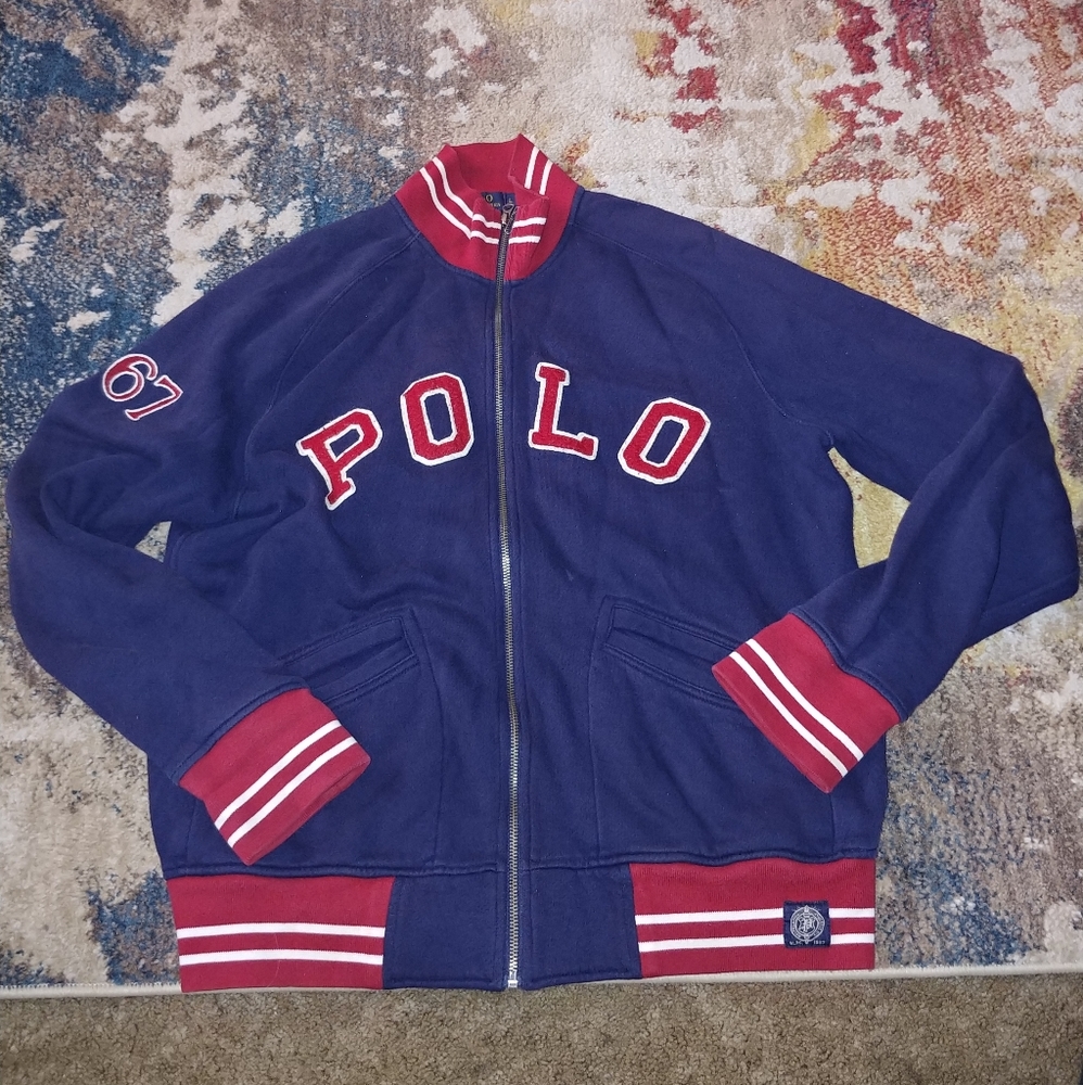 RALPH LAUREN POLO SWEATSHIRT. TRACK JACKET SIZE L